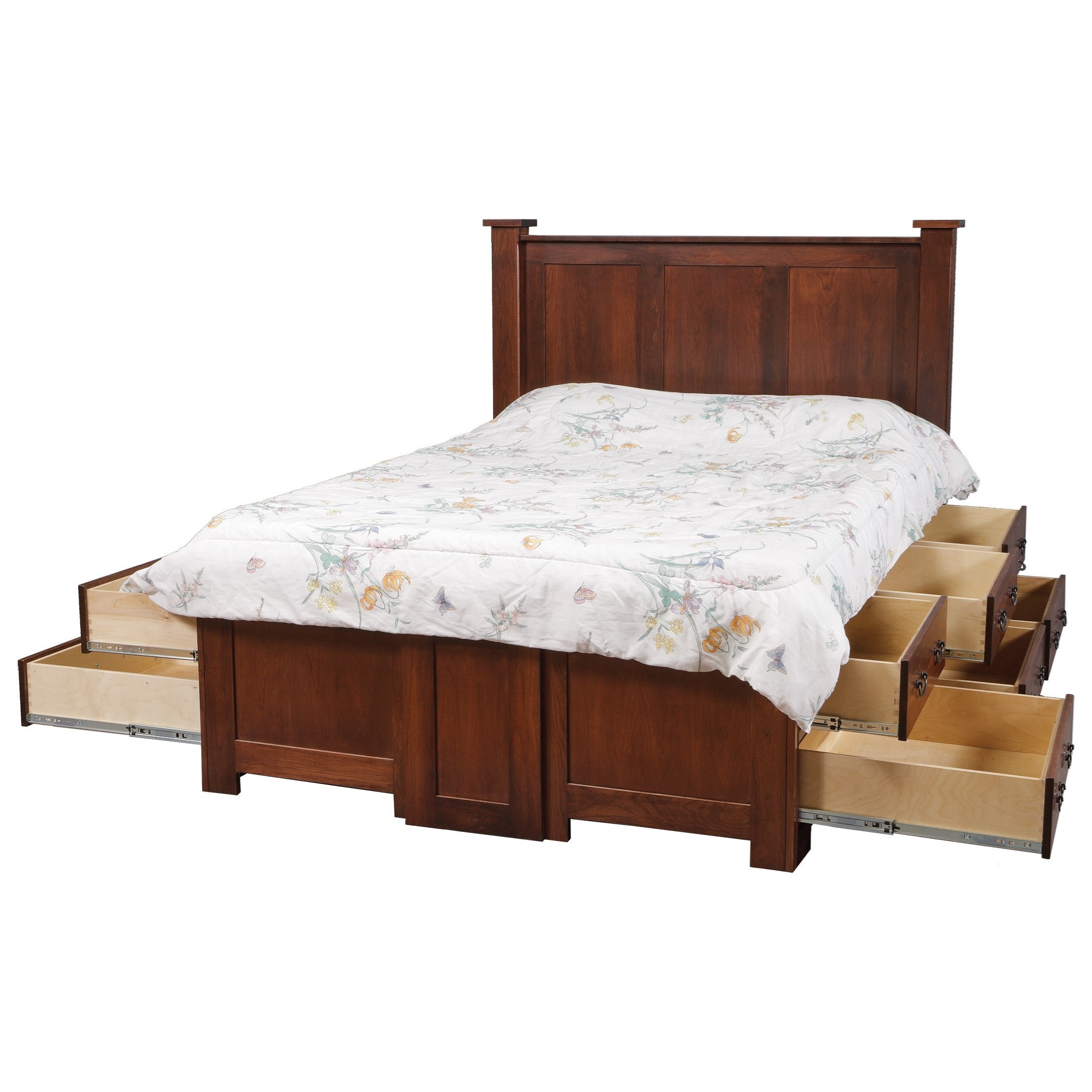Daniel's Amish Treasure 303414+74+94+98 King Pedestal Storage Bed with